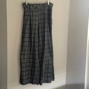 GUC Favlux Grey and Black Glenn Plaid  Paperbag Waist Wide Leg Pants 3/$10